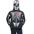 thumbnail image 2 of Notus Men’s Full Face Skeleton Skull Zip-Up Hoodie Sweatshirt Perfect for Halloween Costume Long Sleeve Sweatshirt Black L, 2 of 7