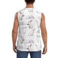 thumbnail image 4 of Goofa Rabbit Eating Printed Men's Sleeveless T-Shirt - Athletic Gym Workout Tank Top for Men - Moisture-Wicking, UPF 30+ Quick-Dry Muscle Tee-XX-Large, 4 of 8