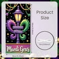 thumbnail image 2 of Colorful Mardi Gras Banner Purple Green Gold Carnival Display Curly Vines Star Decor Festival Backdrop for Mardi Gras Celebration Carnival Party Festival Decor, 2 of 9
