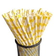 thumbnail image 3 of Fall Saving Clearance! UHUYA Drinking Straws, Disposable Kraft Paper Straw Cool Summer Fruit Pattern Paper Straw, Lemon, 3 of 3