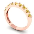 thumbnail image 2 of 0.63 ctw Wedding Band for Women - 14K Rose Gold Natural Citrine Stackable Eternity Ring, 2 of 6