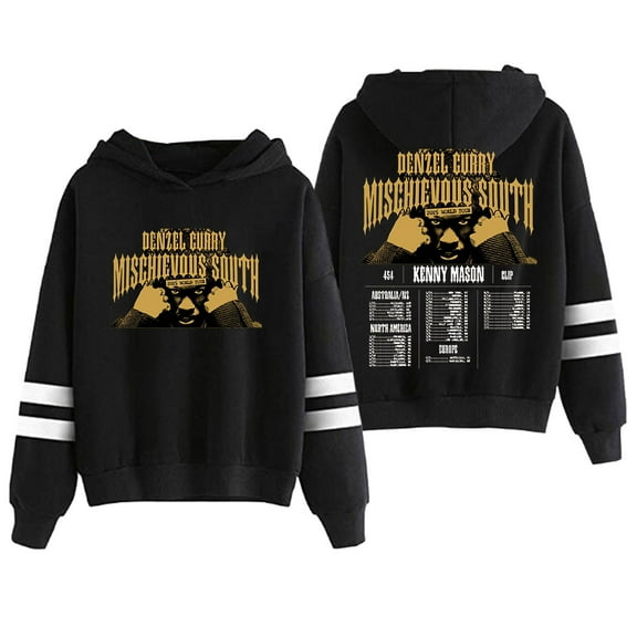 Denzel Curry 2025 World Tour Hoodies Casual Pullovers Pocketless Sweatshirts Hip Hop Wear