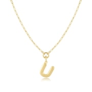 Jewelry Atelier Gold-Filled Initial Necklace for Women – Layered Initial Necklace with A-Z Pendant – 14k Gold-Filled Paperclip Chain– Cute Layered Gold Choker – Gold Jewelry for Women