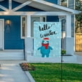 thumbnail image 4 of SKYSONIC Blue Sloth Hello Winter Double Side Print Garden House Sports Flag 28x40 in Polyester Decorative Flag Banner for Outside House Flowerpot, 4 of 7