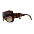 thumbnail image 6 of Womens Oversized Shield Cropped Side Flat Top Plastic Diva Fashion Sunglasses Tortoise - Brown, 6 of 7