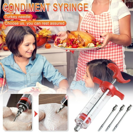 

Clearance! EQWLJWE Turkey Injector Syringe Meat Injector Syringe Flavor Needle Turkey Pork BBQ Steak Meat sauces Syringes marinades Kitchen Accessories Meat Injector