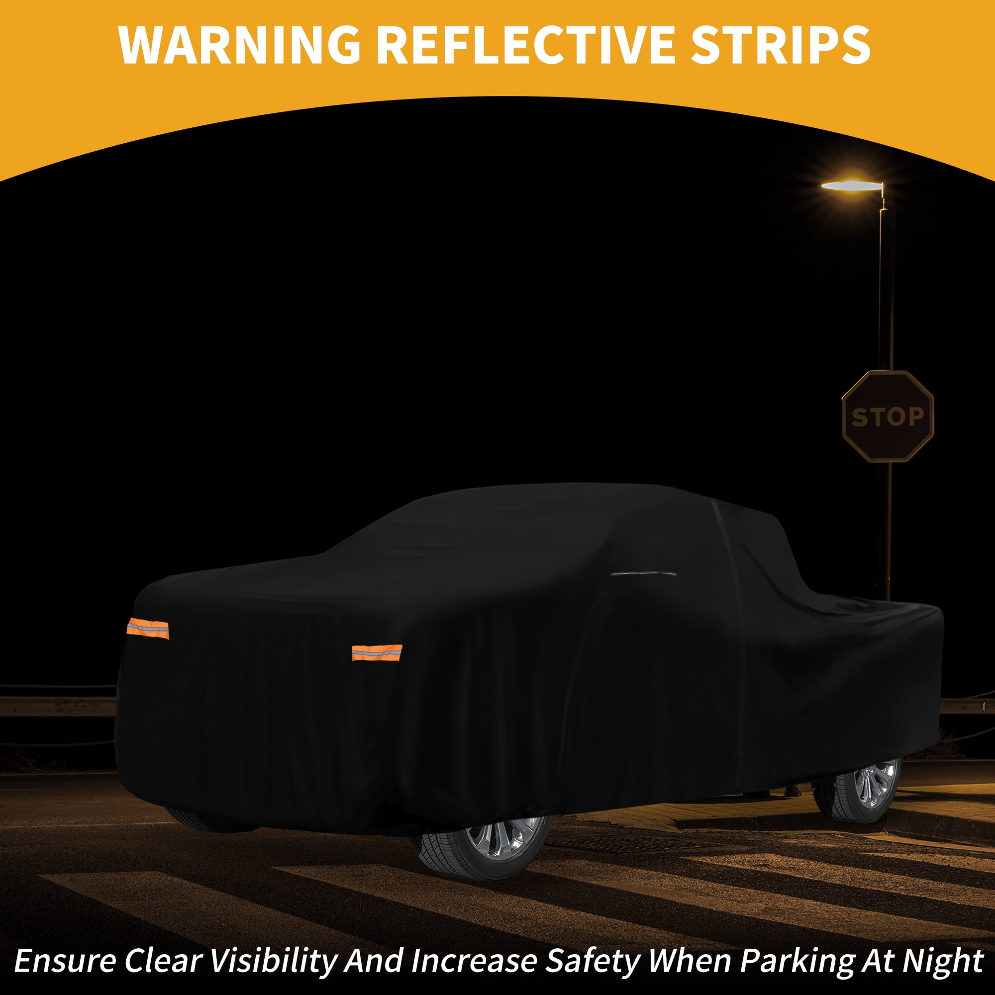 Unique Bargains Car Cover with Reflective Strips 236.22"x80.71"x66.93" for GMC Sierra