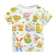 thumbnail image 4 of YABCSAZ Toddler Boy Girl Easter Shirt Summer Casual Loose T Shirts Crewneck Short Sleeve Bunny Outfits Kids Digger Eggs Hunt Tops Cotton Tee Top Blouses Size 9 T, 4 of 8