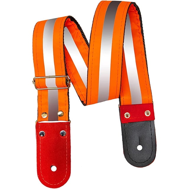 Correa para guitarra, Strap guitarra acústica, bajo eléctrico, guitarra eléctrica Kidam Neón anaranjado