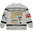 thumbnail image 2 of Men's Mitchell & Ness  Heather Gray New Orleans Saints All Over Print Vintage Fleece Crewneck Sweatshirt, 2 of 7