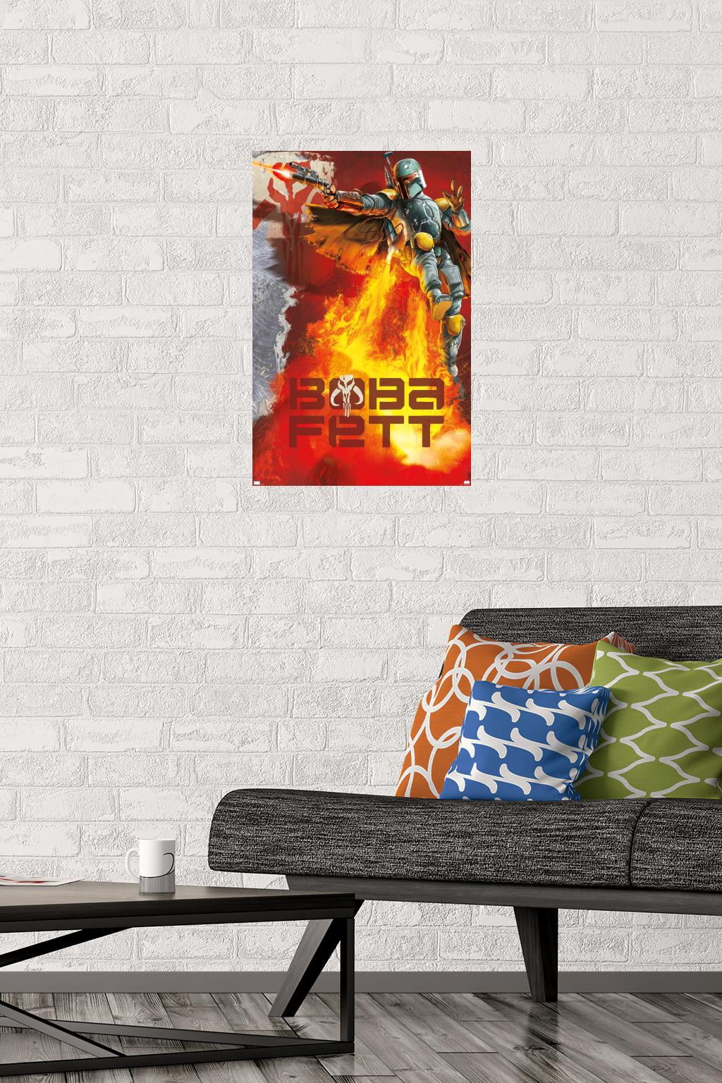 Star Wars: Saga - Boba Fett - Jet Pack Flames Wall Poster, 14.725" x 22.375"