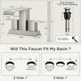 thumbnail image 6 of 4 Inch Centerset Bathroom Sink Faucet 2 or 3 Hole Brushed Nickle Double Handle, Waterfall Bathroom Faucets with Metal Pop Up Drain and Flexible Hose, Suitable for Vanity RV Restroom Remodel, 6 of 11