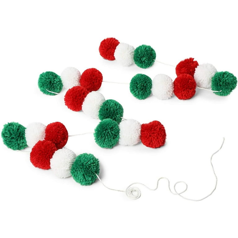 Christmas Woolly Pom Poms (Pack of 90) Christmas Craft Supplies