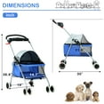 thumbnail image 5 of YRLLENSDAN Dog Stroller for Small Dogs 35 lbs Cat Stroller Pet Strollers Waterproof Portable Travel Cat Dog Stroller with Cup Holder, Blue, 5 of 7