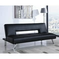 thumbnail image 2 of Coaster Skai Faux Leather Sleeper Sofa in Black and Chrome, 2 of 4