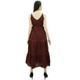thumbnail image 4 of Bimba Women's Sundress Long Maxi Drawstring Waist Spaghetti Strap Dresses, 4 of 9