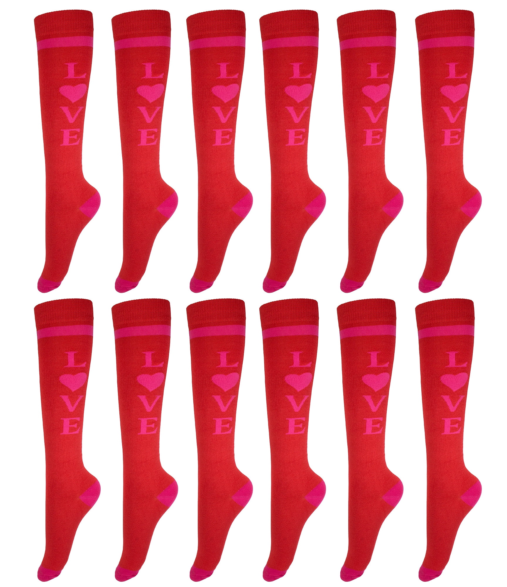 Gelante 12 Pairs Women Knee High Socks - Love - Walmart.com