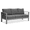 Gray & Gray, variant on CozyHom 2-Seater Indoor Outdoor Patio Aluminum Armchair Furniture Sofa Sets With Cushions, Cozy Patio Conversation Sofa Chairs For Garden Living Room, Gray