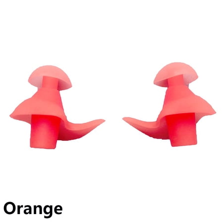1 Pair Environmental Diving Waterproof Dust-Proof Earplugs Ear Plugs Soft Silicone Swim Accessories ORANGE 1 PAIR