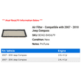 thumbnail image 2 of Air Filter - Compatible with 2007 - 2010 Jeep Compass 2008 2009, 2 of 2