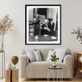 thumbnail image 4 of Historic Framed Print, [Dr. Brooks, Croton, N.Y.: having early morning cup of coffee, with his wife standing at stove], 17-7/8" x 21-7/8", 4 of 9