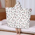thumbnail image 5 of Cow and Text White Pattern Hooded Bath Towel Wrap for Teens Ages 3 To 12, Soft Lightweight Quick Dry Microfiber Bath Beach Pool, 50"x30", 5 of 6