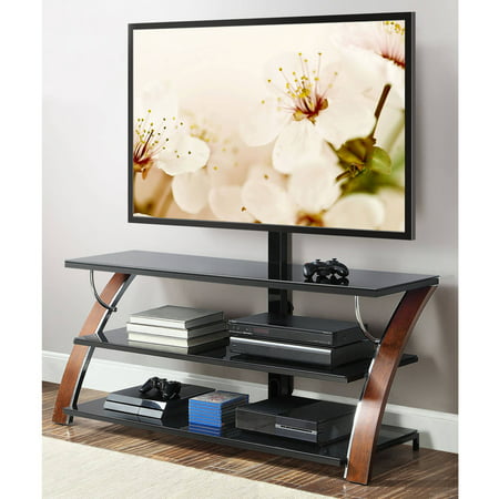 Whalen Payton Brown Cherry 3-in-1 Flat Panel TV Stand for TVs up to 65″