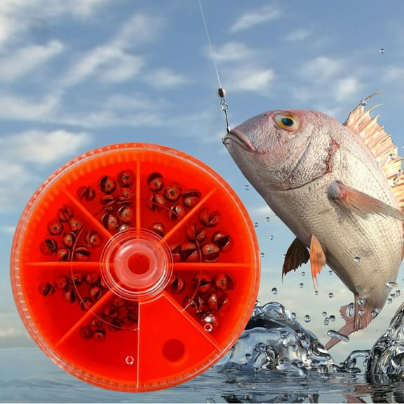 TOPRenddon 100-Pack Fishing Split Shot Sinkers | 5 Sizes (0.3g-0.8g) Lead Weights | Trout Bass Catfish Rig | Line-Safe Egg Weights with Storage Box