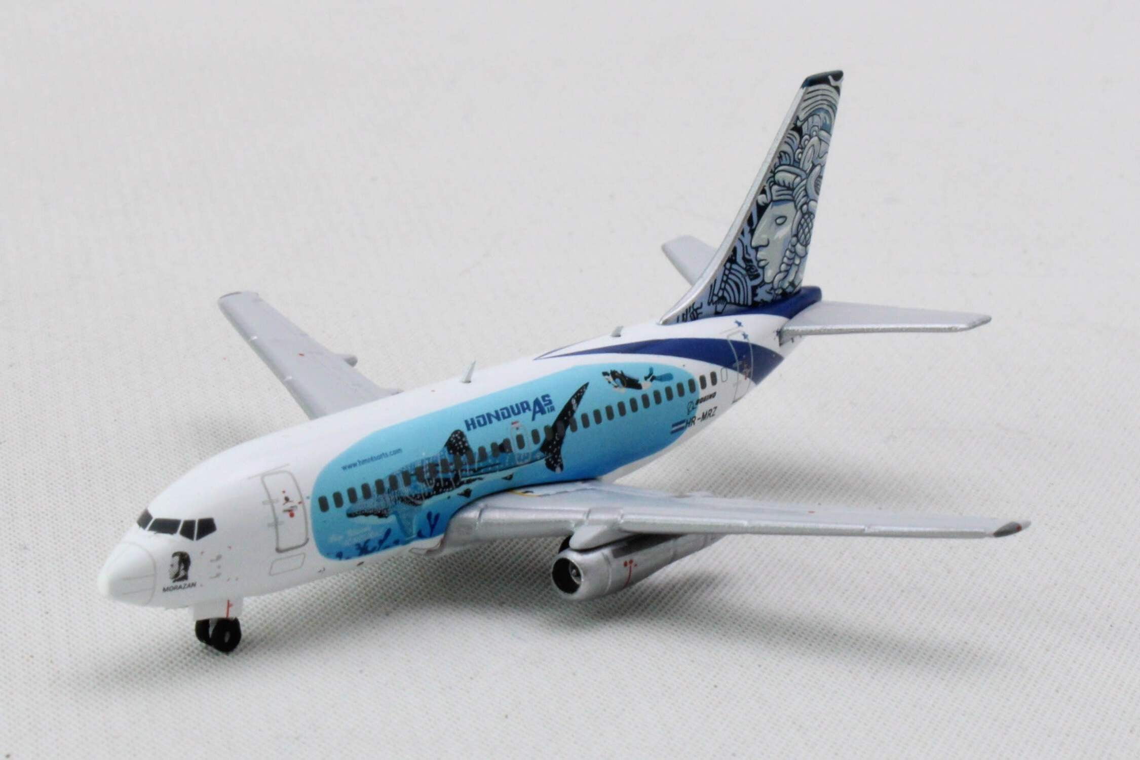 Boeing 737-200 Commercial Aircraft "Aviatsa Honduras" (HR-MRZ) White w/Blue Graphics 1/400 Diecast Model Airplane by GeminiJets