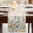 thumbnail image 3 of Table Runners 70 Inches Long Dress Scarves, Floral Eucalyptus Leaves Farmhouse Coffee/Dining/Kitchen Table Decor, Holiday Table Runner, Daisy Summer Botanical Rustic 13x70 Inch, 3 of 9