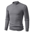thumbnail image 2 of Men's Slim Fit Mock Neck Cable Knit Sweater Casual Long Sleeve Ribbed Pullover, 2 of 6