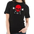 thumbnail image 3 of Plus Size Skull and Dead Roses Graphic Design Short Sleeve Cotton Jersey T-Shirt - Black XL, 3 of 4