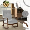 thumbnail image 5 of Amijoy Nursery Rocking Chair w/ Ottoman, Upholstered Rocker Chair w/ Footrest, Stable Rubber Frame & Tufted Backrest, Modern rocking chairs in the living room, 5 of 7