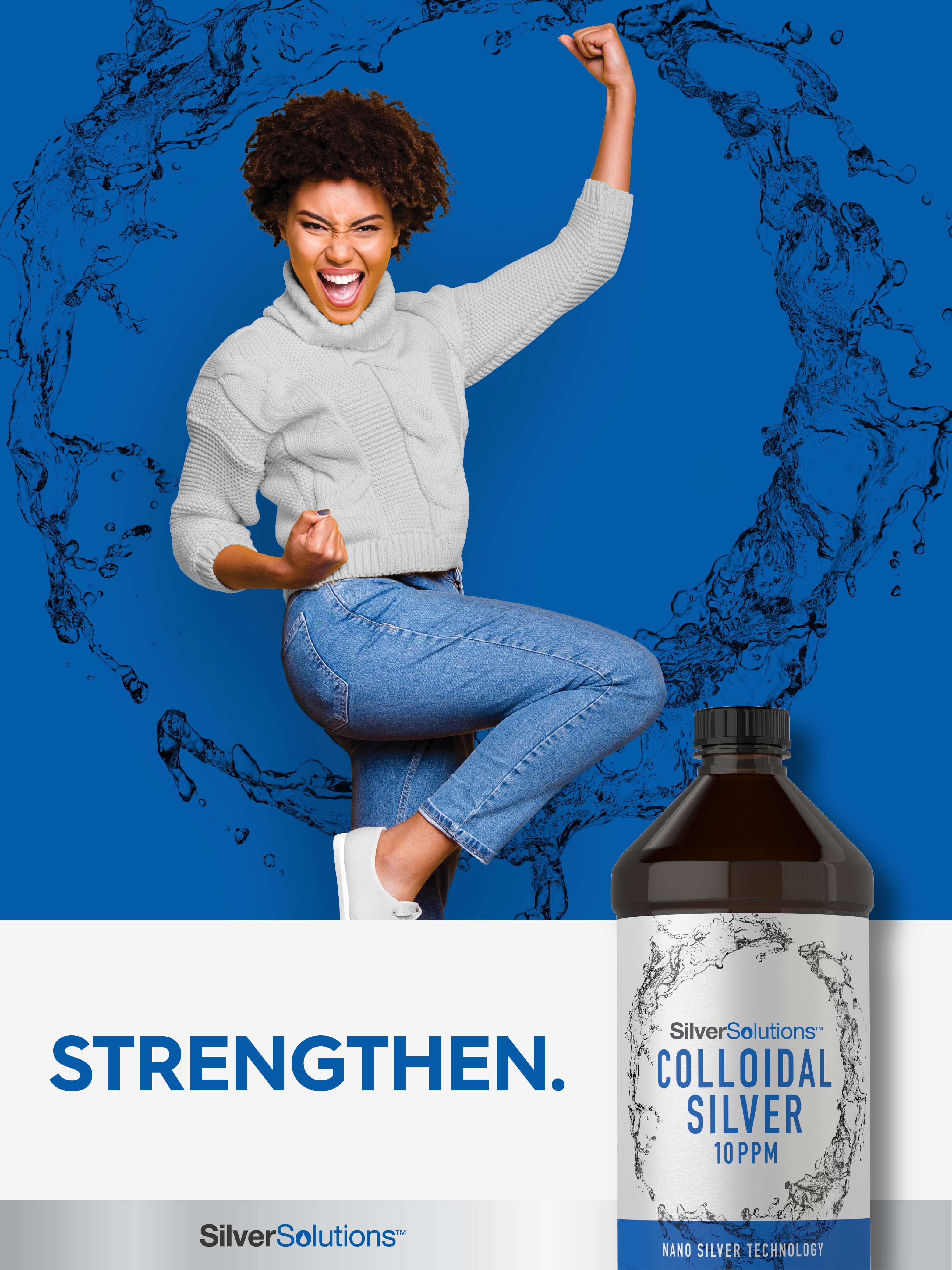 Colloidal Silver Liquid | 10 PPM | 16 fl. Oz (473 mL) | With Nano Silver Technology Solutions | by Carlyle