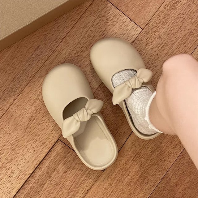 Zapatillas de plataforma antideslizantes con nudo de lazo para mujer, Sandalias cómodas, zapatos de casa para mujer, Verano