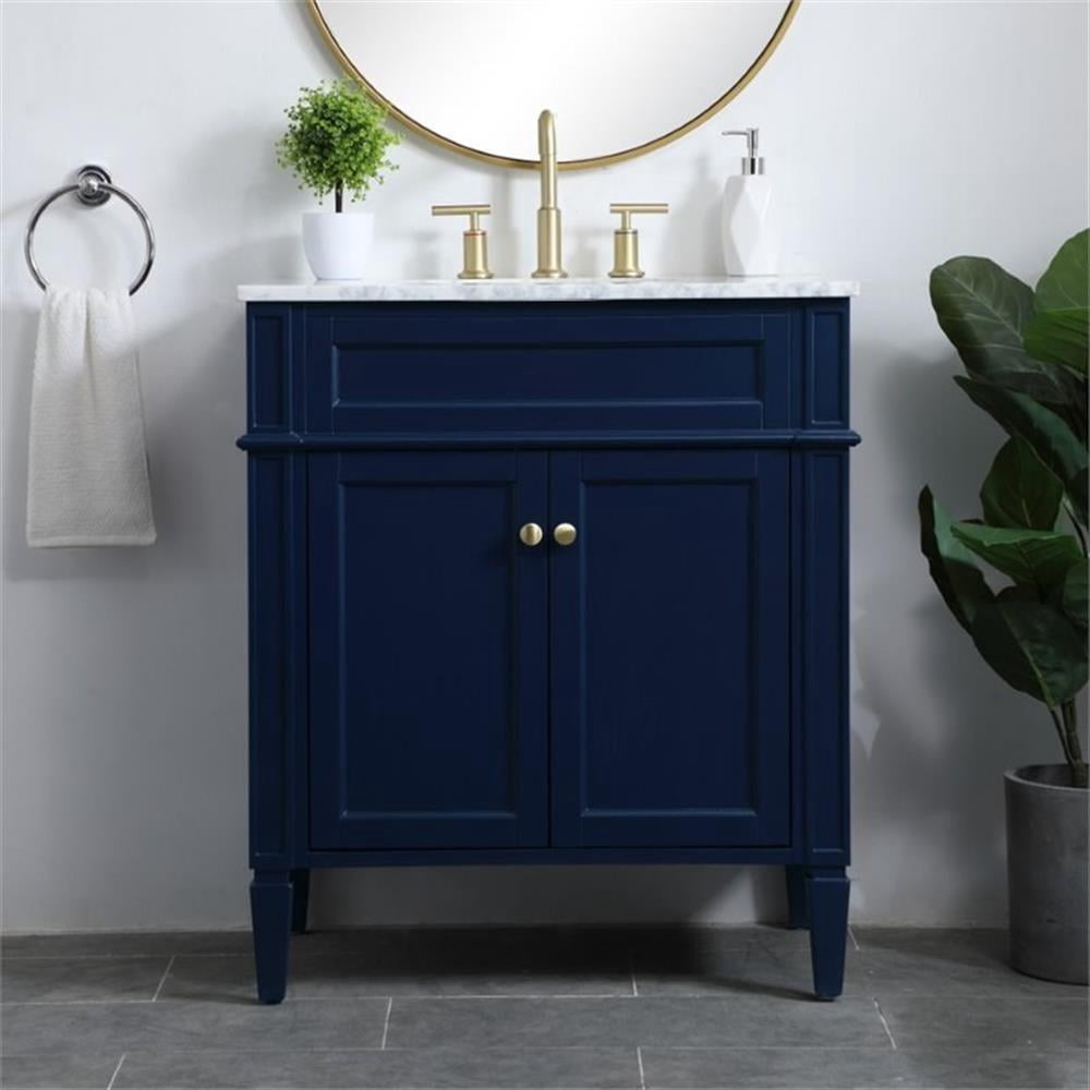 30 inch single bathroom vanity in blue