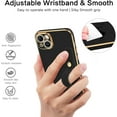 thumbnail image 3 of iPhone 14 Case, iPhone 14 Phone Case,Slim Fit Soft TPU with Adjustable Wristband Kickstand Plating Scratch Resistant Shockproof Protective Cover for Apple iPhone 14 6.1 Inch 2022, Black/Golden, 3 of 18
