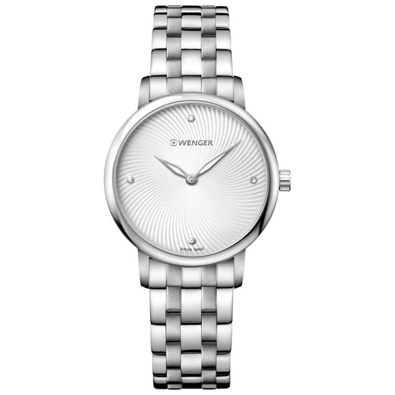 Wenger Urban Donnissima Water Resistant Watch with Silver Dial and Stainless Steel Bracelet