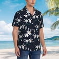thumbnail image 5 of Xecao Lilies Flowers print Hawaiian shirt - a stylish short-sleeve button-down for men, perfect for casual beach and tropical outings., 5 of 9