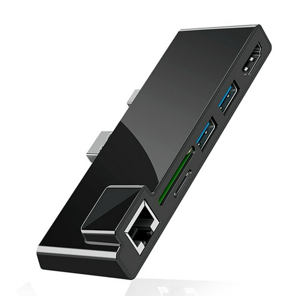 Reemplazo para Microsoft Surface Pro 3/4/5/6 USB 3.0 Hub Lector de tarjetas TF / SD DP 4K HD Convertidor Adaptador Estación de acoplamiento Eigraketly DZ7739-03