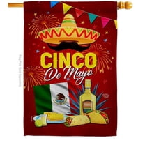 Ornament Collection H192537-BO Cinco Festival Summertime de Mayo 28 x 40 in. Double-Sided Decorative Vertical House Flags for Decoration Banner Garden Yard Gift