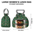 thumbnail image 5 of Green Christmas Gingerbread Man Pattern Drawstring Lunch Bag Women - Drawstring Lunch Bag Insulated for Work Office - Stain-Resistant Large Lunchbags for Women with Multi-Pockets, 5 of 6