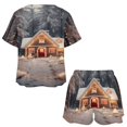 thumbnail image 3 of Christmas Snowmen Print Women'S Pajamas Set Summer Sleepwear Sets 2 Piece Lounge Set, 3 of 7