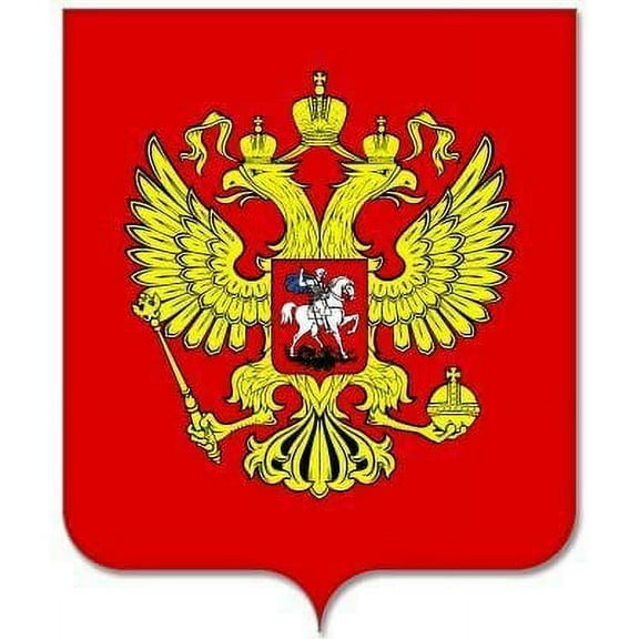 RUSSIAN Coat of Arms car bumper sticker decal 6" x 5"