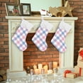 thumbnail image 7 of Blue Colorful Plaid Christmas Stockings, Christmas Presonalized Large Stocking Sock, Set of 2 Xmas Party Winter Decor Candy Bag Family Holiday Gift, 17.7 Inch, 7 of 7