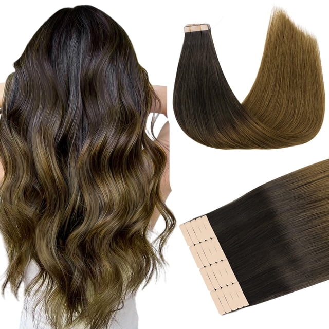Extensiones de cabello con cinta adhesiva DOORES Chocolate Dip, 18 cm, 50 g, 20 unidades