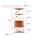 thumbnail image 2 of Multi Layer Solid Wood Corner Shelf Bookshelf Living Room Corner Triangular Cabinet, 2 of 7