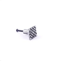 Renovators Supply Iron Kitchen Cabinet Knob Pull Square Diamond Grid style Pewter Finish Decorative Metal Knobs for Kitchen Cabinet or Drawer Pull Handle w/Screws