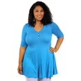 thumbnail image 3 of Women's Plus Size Henley Tunic Top, 3 of 5