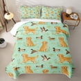 thumbnail image 2 of Homewish Funny Golden Retriever Quilt Full,Mallard Duck Full Bedspread Sets,Green Yellow,3 Pieces, 2 of 7